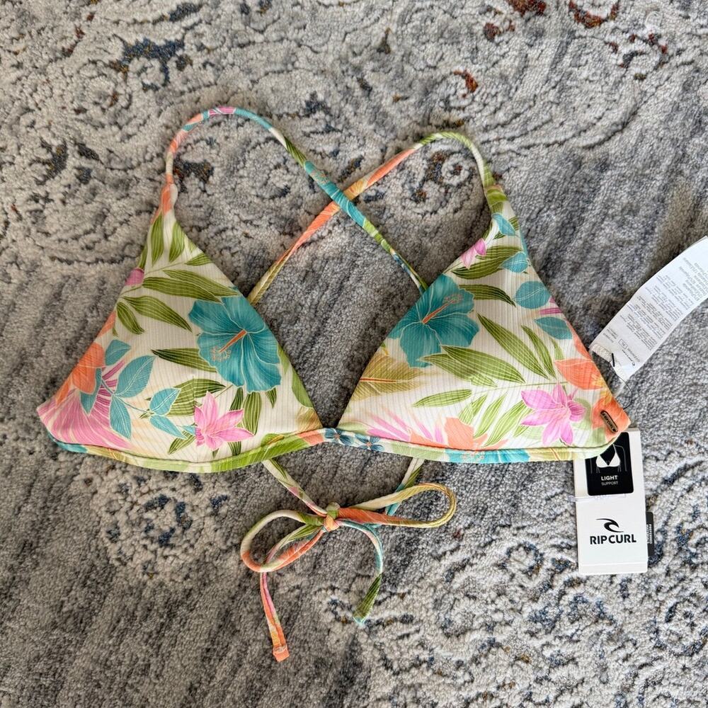 RIPCURL CATALINA ISLAND CROSS BACK TRIANGLE BIKINI TOP FLORAL XL